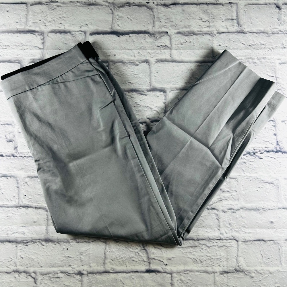 Liz Claiborne Emma Grey Straight Leg Dress Pants Womens 10 Elastic Back Comfort